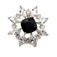 Load image into Gallery viewer, Jewelblings Wonderful Opens Marquise Shaped CZ Cluster Black Stone Art Deco Brooches Pins for Women Headband Fur Business Suit Dinner Dress
