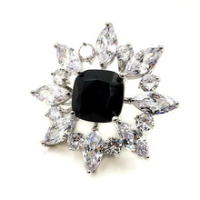 Load image into Gallery viewer, Jewelblings Wonderful Opens Marquise Shaped CZ Cluster Black Stone Art Deco Brooches Pins for Women Headband Fur Business Suit Dinner Dress
