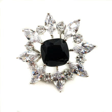 Load image into Gallery viewer, Jewelblings Wonderful Opens Marquise Shaped CZ Cluster Black Stone Art Deco Brooches Pins for Women Headband Fur Business Suit Dinner Dress
